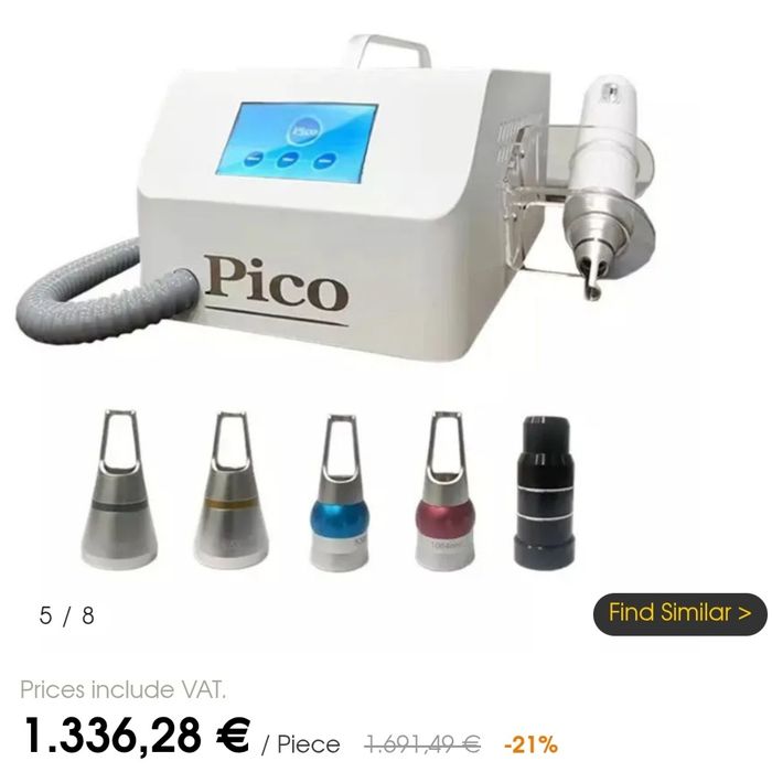 Aparelho a laser Pico sem água e não invasivo para lavagem de sobrancelhas, remoção de tatuagens e sardas em picossegundos.