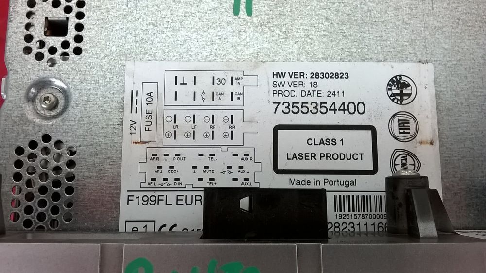 Rádio / Auto Rádio 7355354400 - FIAT PUNTO EVO