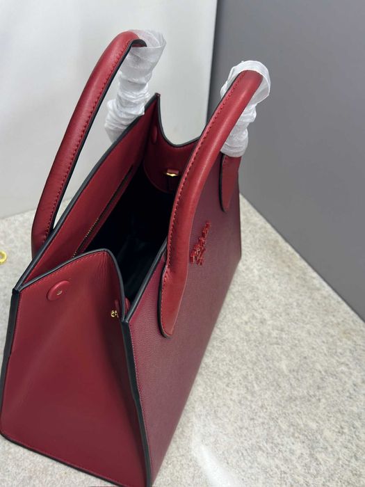 Сумка Prada бордова шкіряна / Женская кожаная сумка Прада бордо