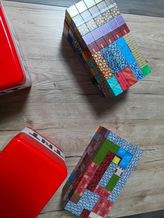 Магнітний конструктор майнкрафт в ТНТ боксі 200кубиків + 10 героїв