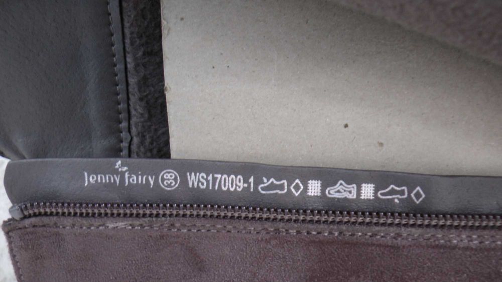 kozaki Jenny Fairy Kozaki WS17009-1 Szary, rozm 38, niski obcas