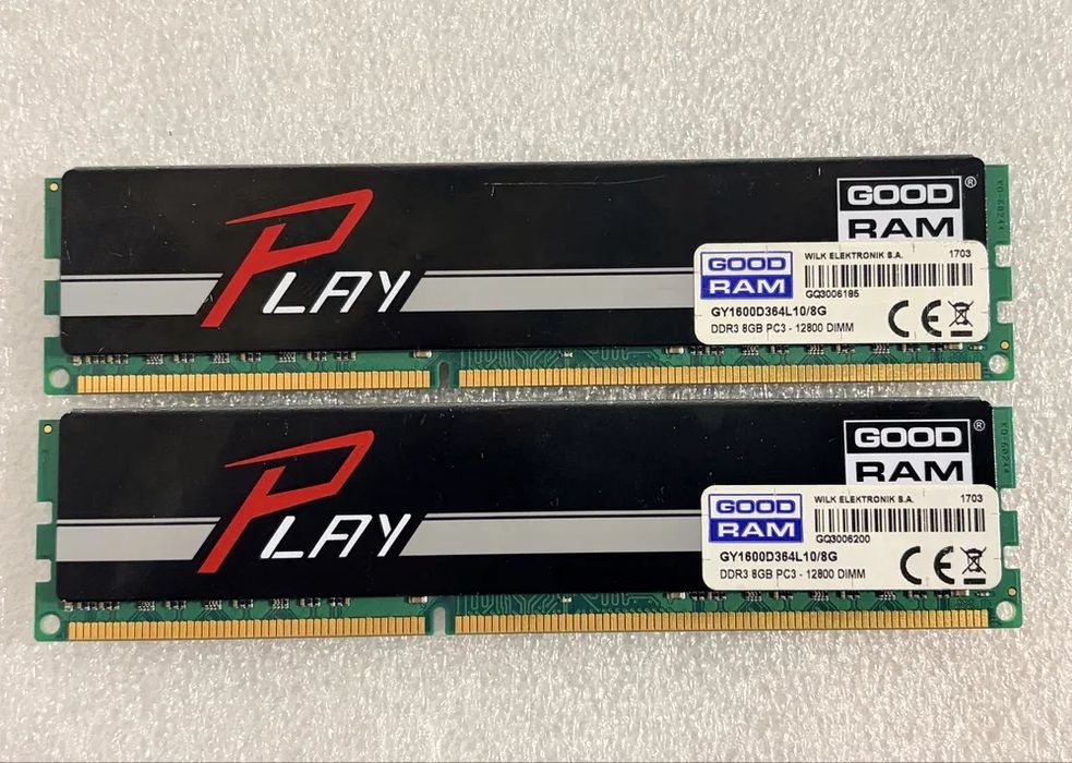 16GB (2x8GB) DDR3, GOODRAM, GY1600D364L10/8G, 1600MHz