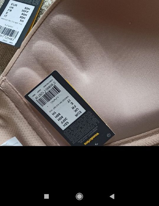 65H wonderbra strapless samonośny biustonosz