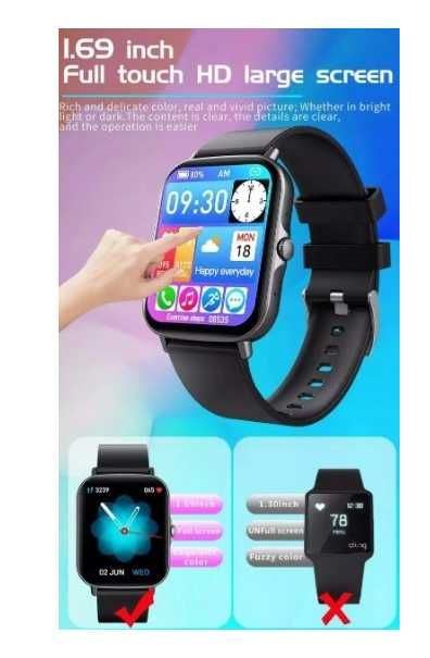 Inteligentny zegarek Bluetooth F97S 1,69 cala,temperatury ttst1308