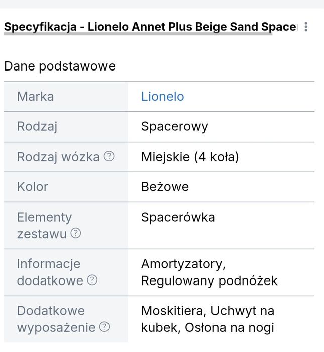 Wózek spacerowy Lionelo
