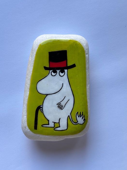 Muminek, muminki, moomin, magnes na lodówkę, malowany kamień