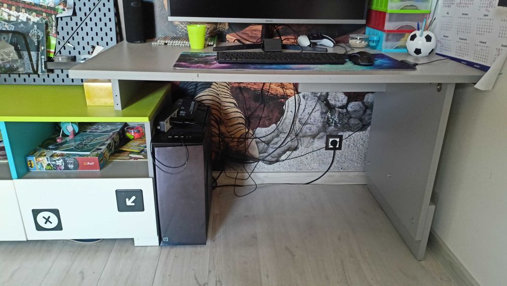 Biurko 130 cm z regulacją wysokości + szafka 100 cm - Meblik LOL