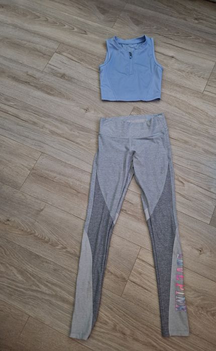 Szare legginsy Victoria's Secret rozmiar xs plus nowy top xs