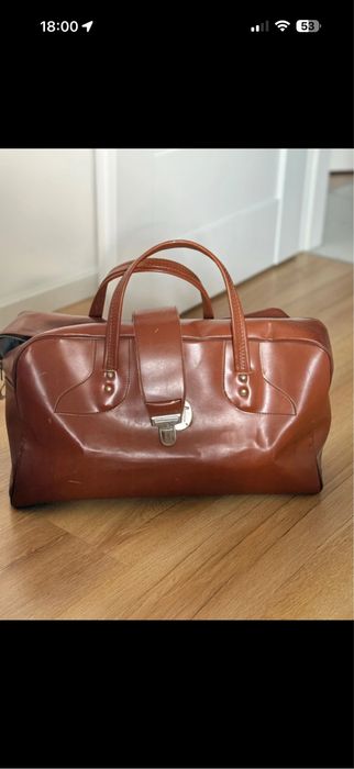 podróżna / weekendowa w kolorze koniakowym Vintage