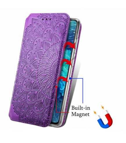 Кожаный чехол-книжка Getman Mandala   (Фиолетовый)