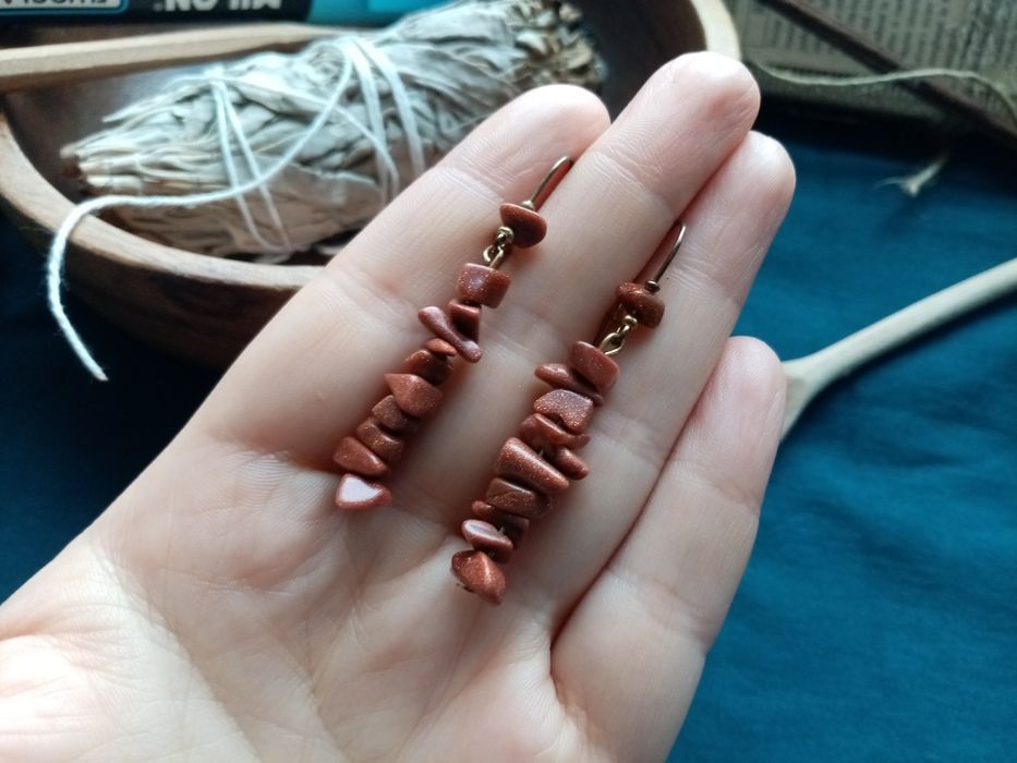 Kolczyki z naturalnego piasku pustyni. Styl boho lub etno