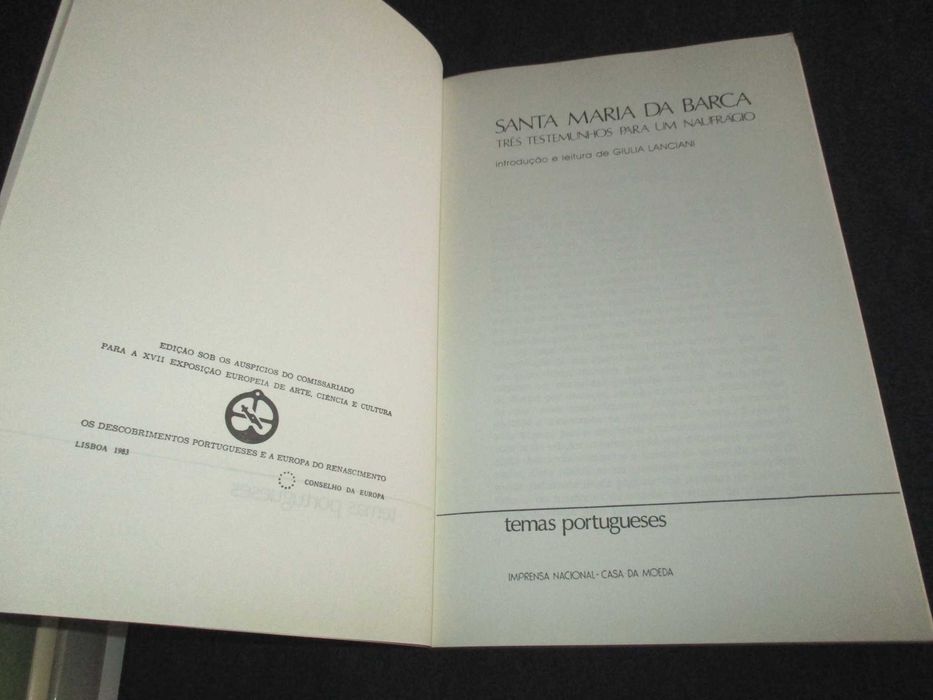 Livro Santa Maria da Barca três testemunhos para um naufrágio