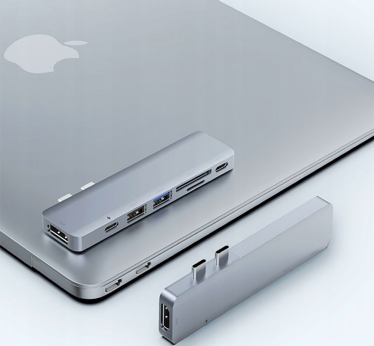 Mocny Adapter Hub Do Hdmi 4K Usb C 3.0 Karta Sd 100W Pd Do Macbook