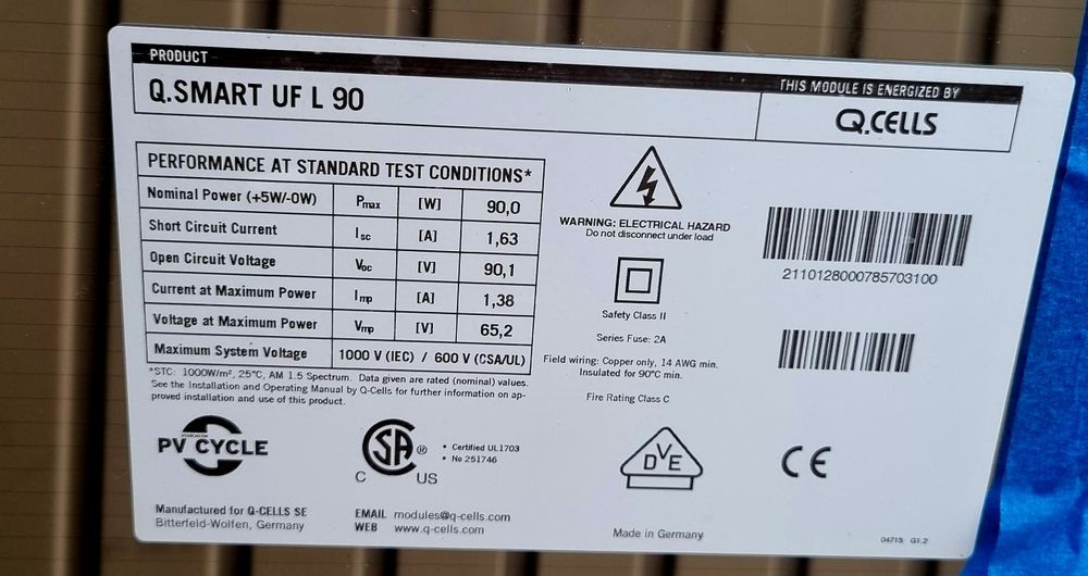 Panel Solarny Szklany ( jak nowy!)