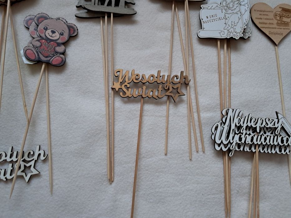 Topper do tortu/ drewniane piki