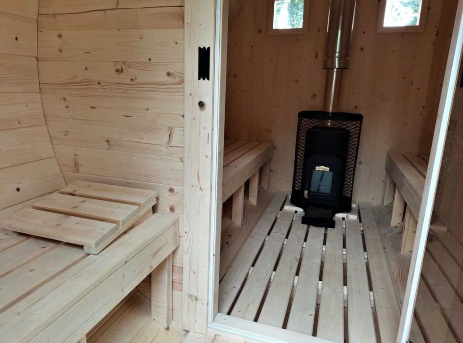 Sauna mobilna 250cm z tarasem (200+50), twój pomysł na biznes