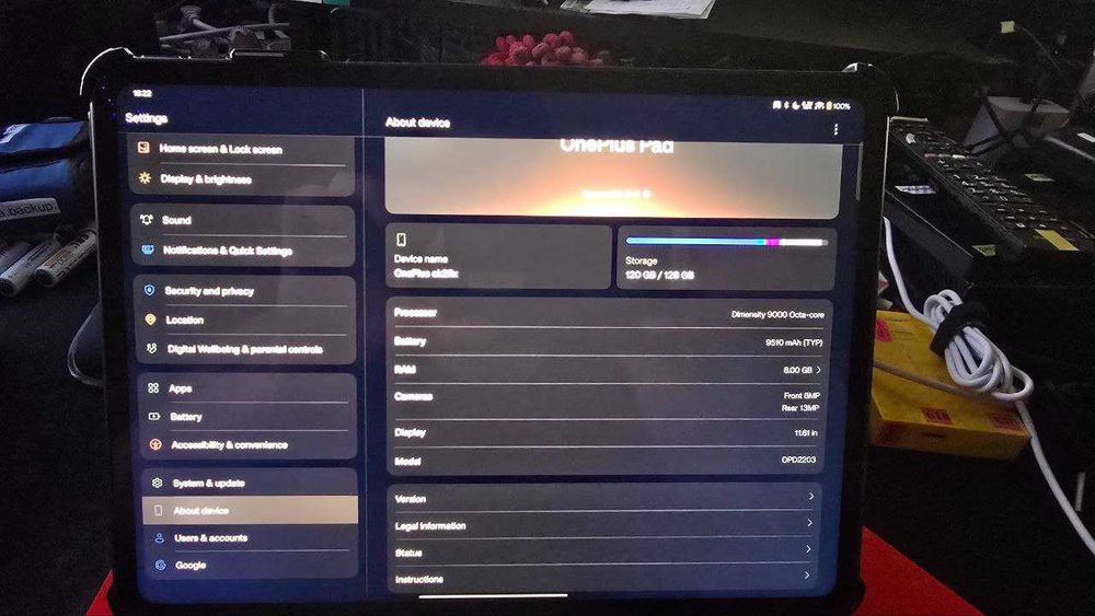 oneplus pad tablet 11,6 dimensity9000 128gb + 2чохла. ідеальний стан