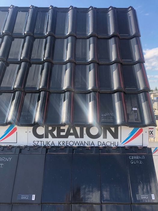 Dachówka TITANIA czarna glazura  ceramiczna zakładkowa Creaton