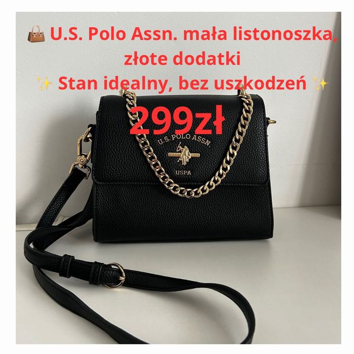 ⸻  U.S. Polo Assn. – oryginalna mała listonoszka / crossbody – czarna
