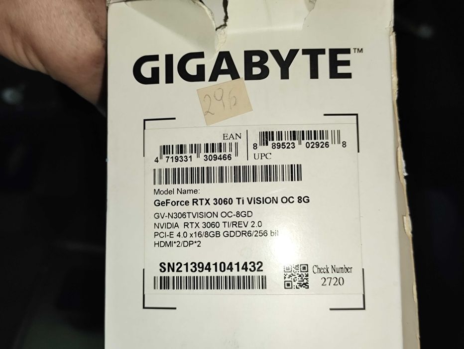 Gigabyte rtx 3060 TI 8 GB Vision Biały