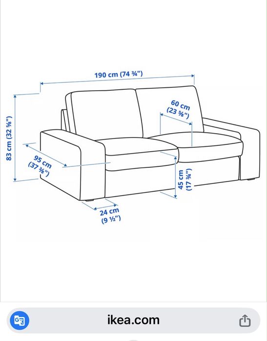 sofá cizento ikea