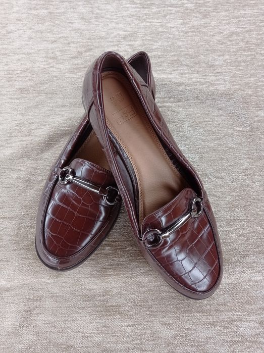 Mokasyny balerinki półbuty brązowe F&F