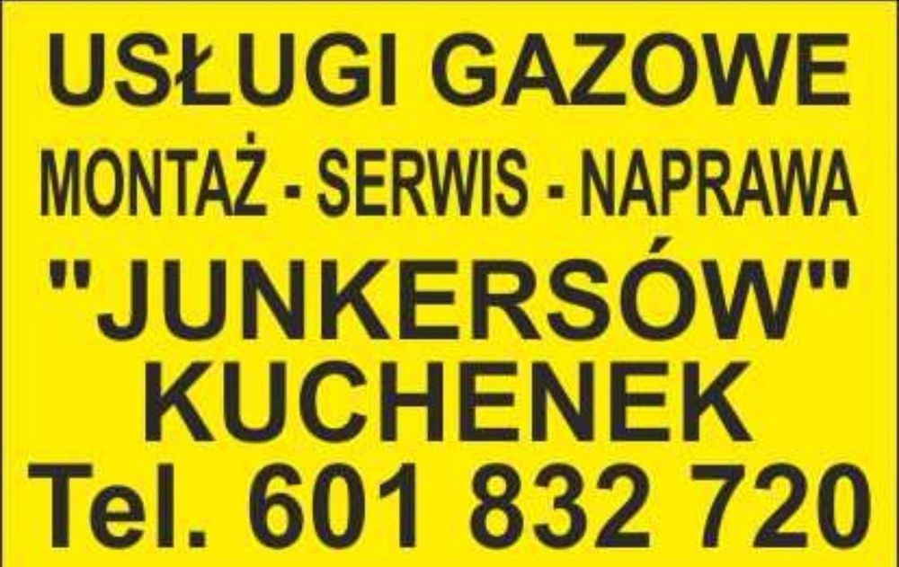 Gazownik Naprawa junkersów Serwis Montaż kuchenek gazowych
