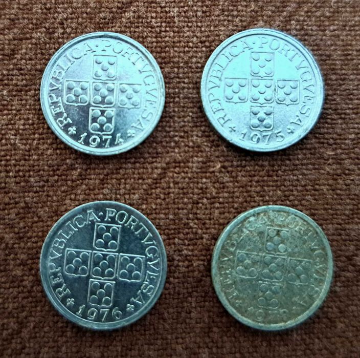 Portugal/República - 4 moedas de 10 centavos em Alumínio
