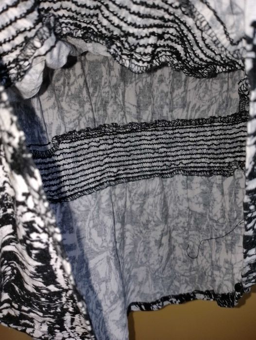 bluzka tunika wzór czarna-biała GEORGE gumka biodra 44/46 XXL 3XL