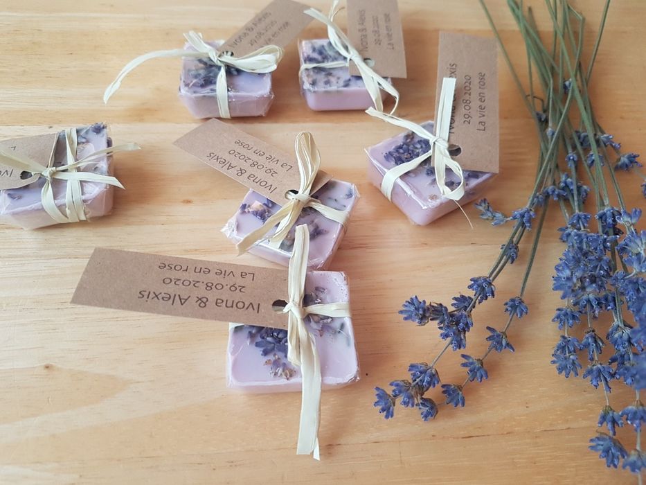 Podziękowania dla gości - mini mydełka lawendowe, upominek