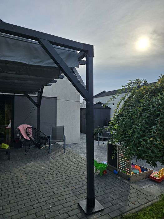Pergola drewniana 4x4 z żaglem
