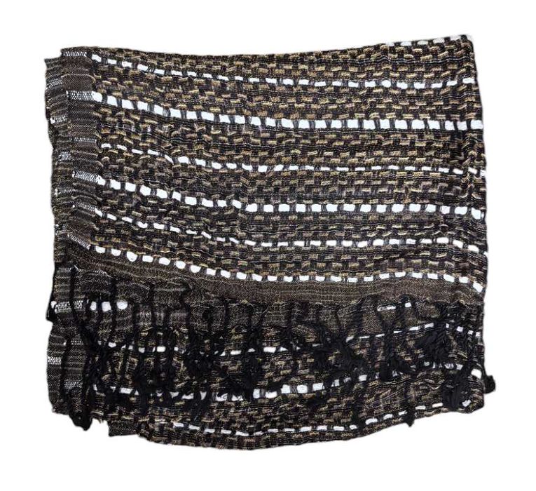 OVS złoty brąz szalik damski z frędzlami jesień/wiosna rozm.70 X 175CM