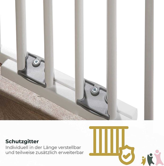 Поворотний барьер бар'єр ворота Geuther Plus, білий, 67 см - 107 см