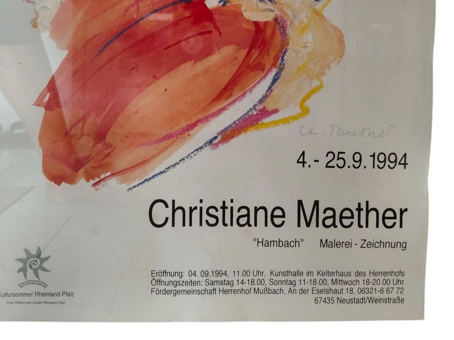 Plakat, litografia Christiane Maether Poster 1994