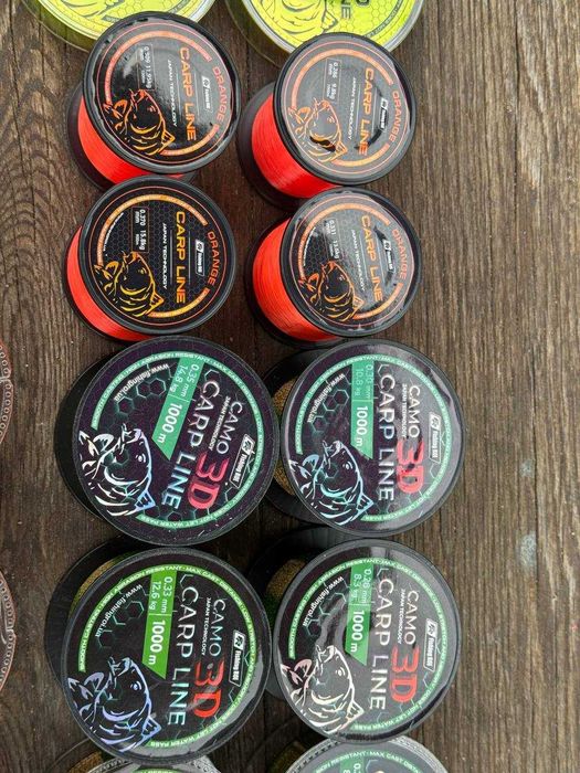 Жилка/ леска/ ліска/ оранж, зелена, салатова, дабл, 3д камо, дарк грін