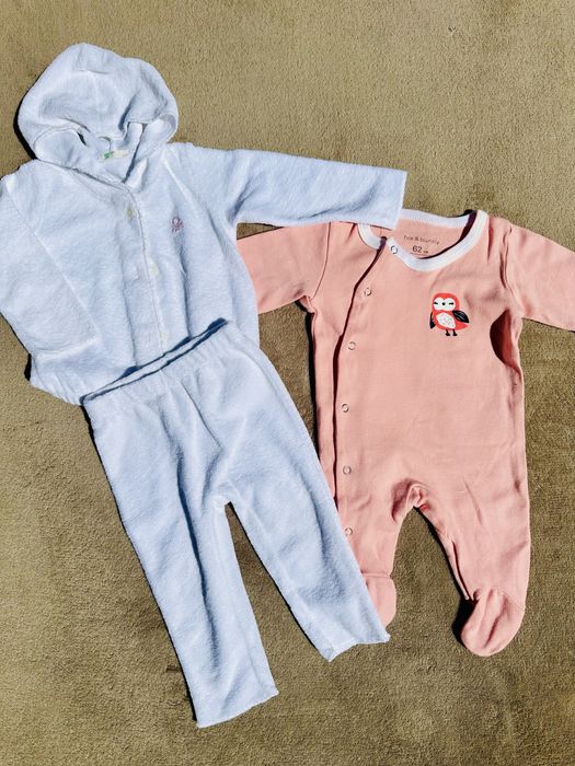 Zestaw, paka ubrań lato dziewczynka, 62/68 Cool club,H&M,Zara 50 szt.