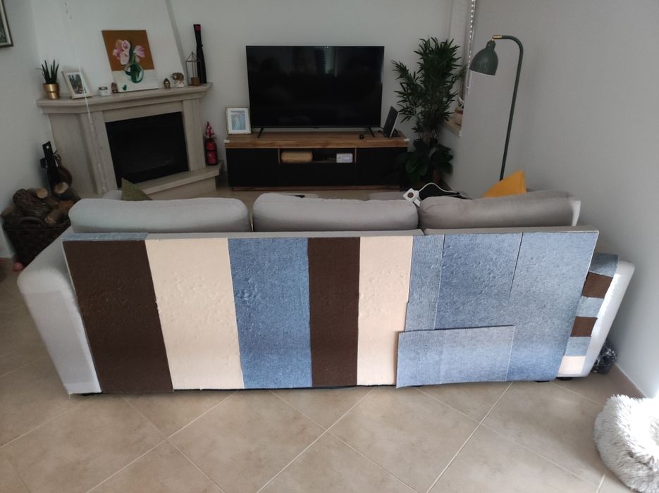 Sofá-cama cinzento 2 metros