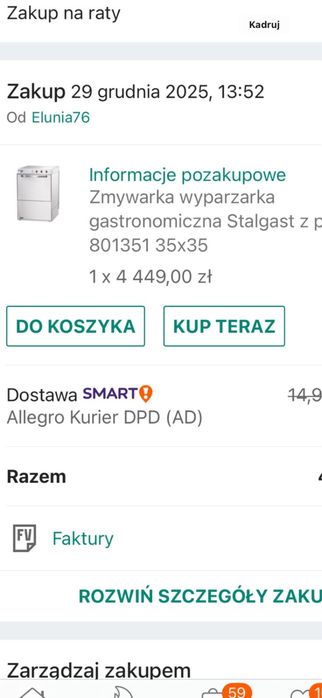 Zmywarka wyparzarka gastronomiczna