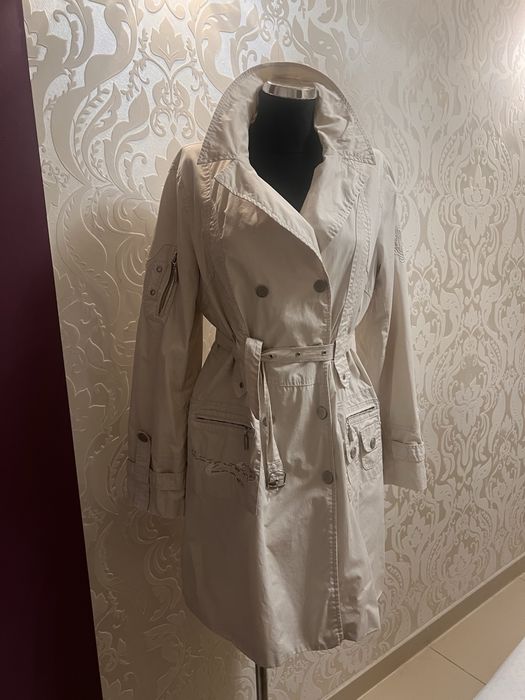Just Cavalli bezowy trencz płaszcz r.S/M