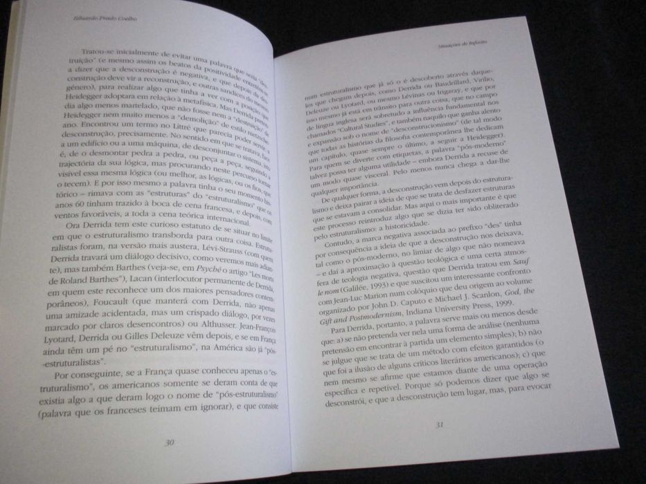Livro Situações de Infinito Eduardo Prado Coelho