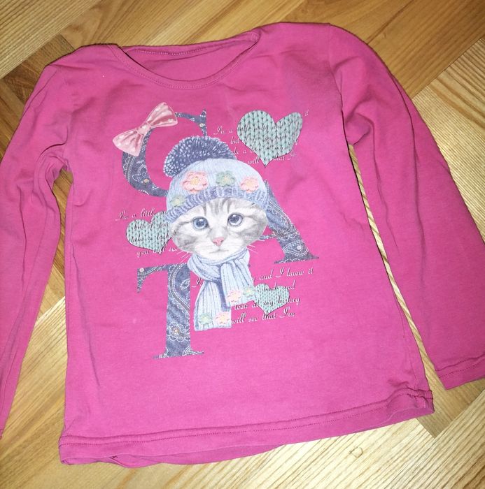 Bluzeczka dziewczęca z kotkiem