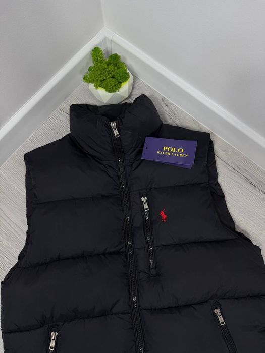 Жилетка Поло Ральф Лаурен чорна Безрукавка Polo Ralph Lauren чорна Спортивна жилетка Поло осіння