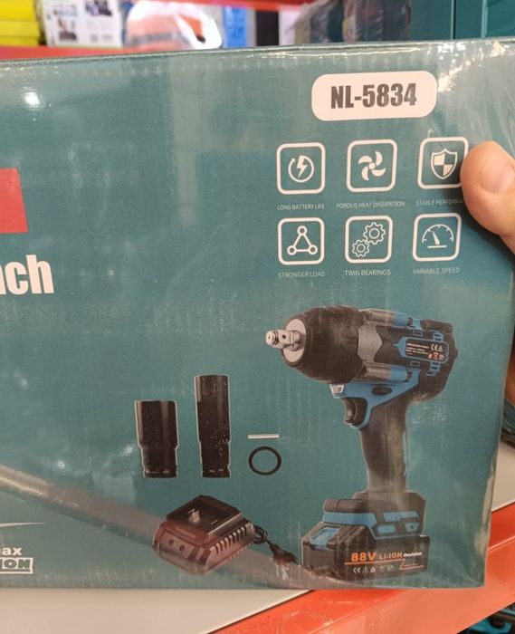 Chave de Impacto super potente Mukins 2200N.m - Inclui 2 Baterias 88V