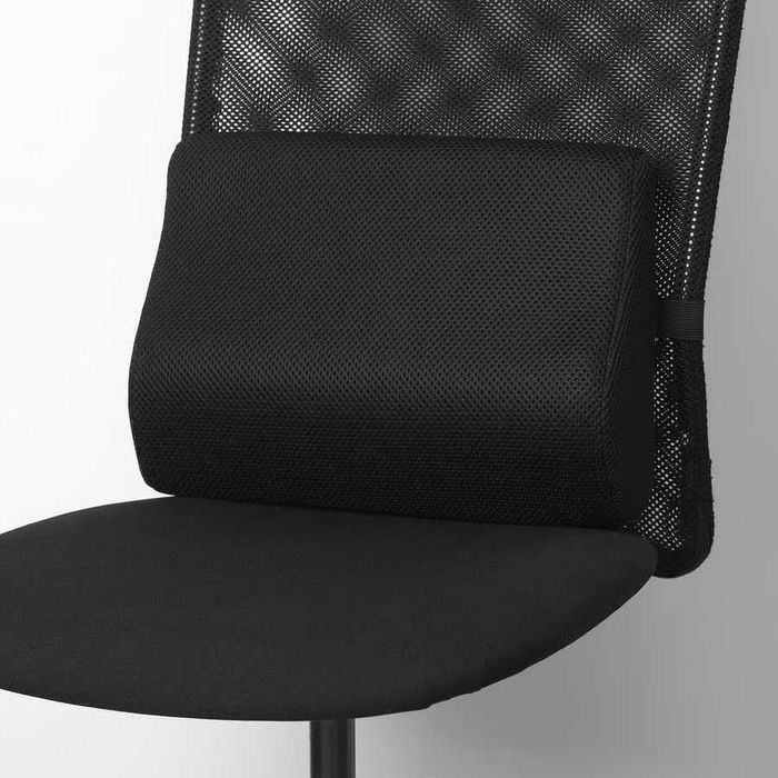 Almofada lombar, preto, 31x23 cm Nova