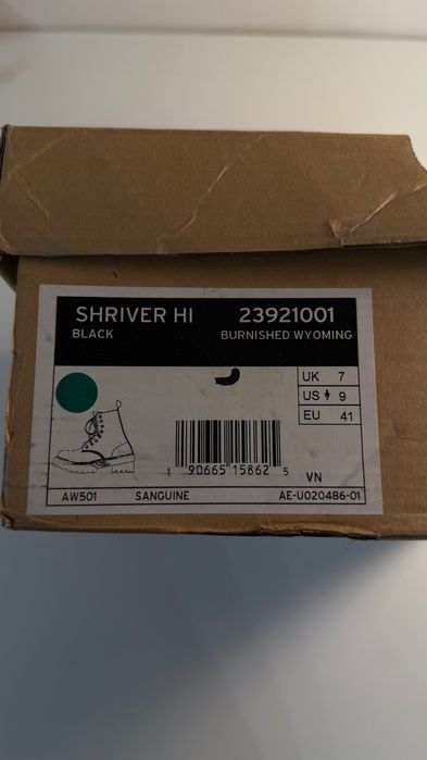 Dr. Martens Shriver HI botki na platformie, rozm. 41 czarne skórzane