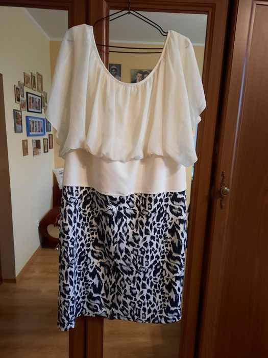 Sukienka 44 biało-czarna