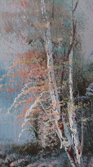 Картина маслом  Зимовий пейзаж на холсті 50/60