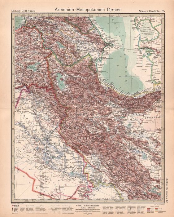Armenia Mezopotamia (Irak) Persja (Iran) miedzioryt 1939 r. Autentyk