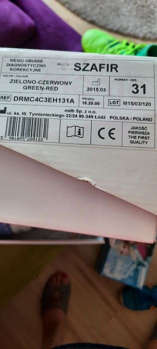 Sandałki Memo Szafir skórzane 31 zielone