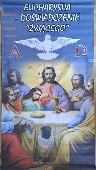 Baner religijny/eucharystia "Doświadczenie żyjącego" rozmiar 100x200